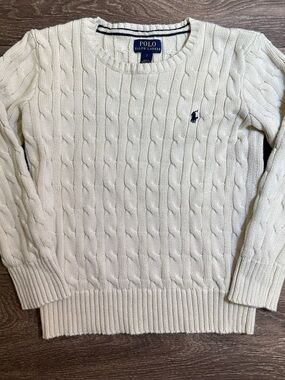 Polo Ralph Lauren Cable Knit Pullover Cream Sweater boys 7